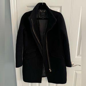 J.crew Cocoon coat in Italian stadium-cloth wool blend in black.